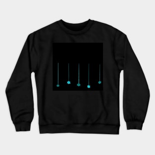 Blue Stars of David in Black Crewneck Sweatshirt